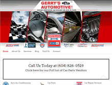 Tablet Screenshot of gerrysautomotive.com